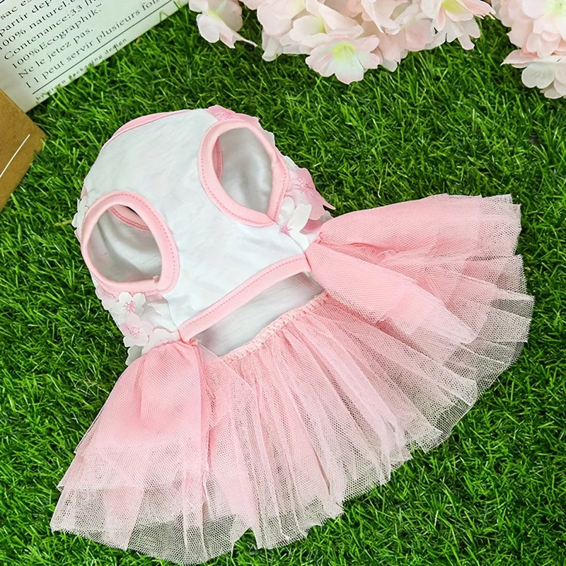 Floral Dog Dress – Soft Princess Outfit for Small & Medium Breeds