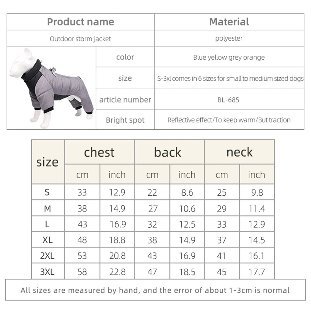 CDDMPET Winter Warm Waterproof Dog Jacket for Small and Medium Dogs