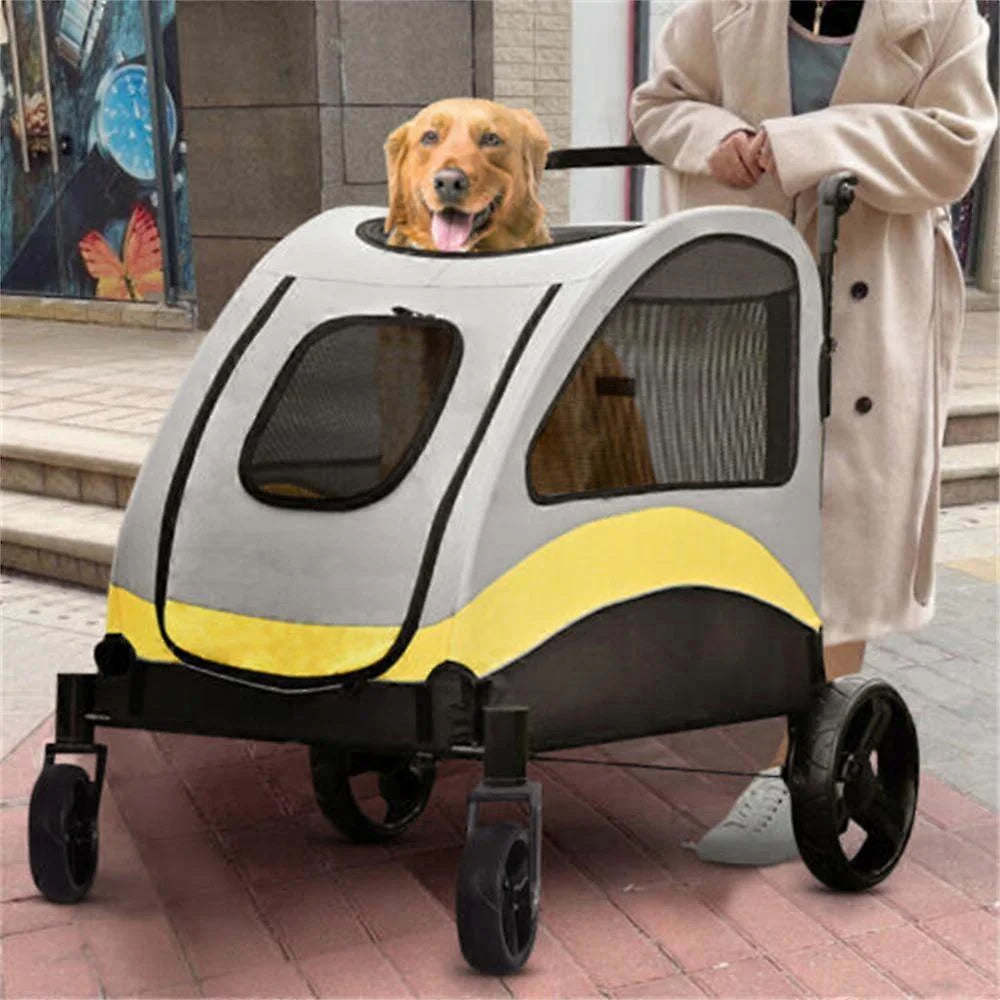Premium 4-Wheel Dog Stroller – Foldable Pet Jogger Wagon for Small, Medium & Large Dogs