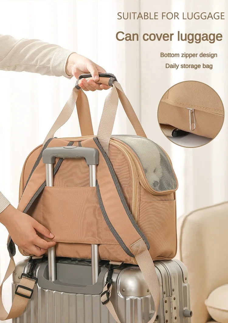 Multifunctional Pet Carrier Bag – Breathable Shoulder & Handbag for Cats and Dogs (Under 4KG)