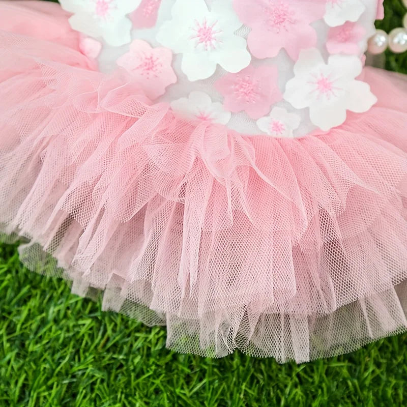 Floral Dog Dress – Soft Princess Outfit for Small & Medium Breeds
