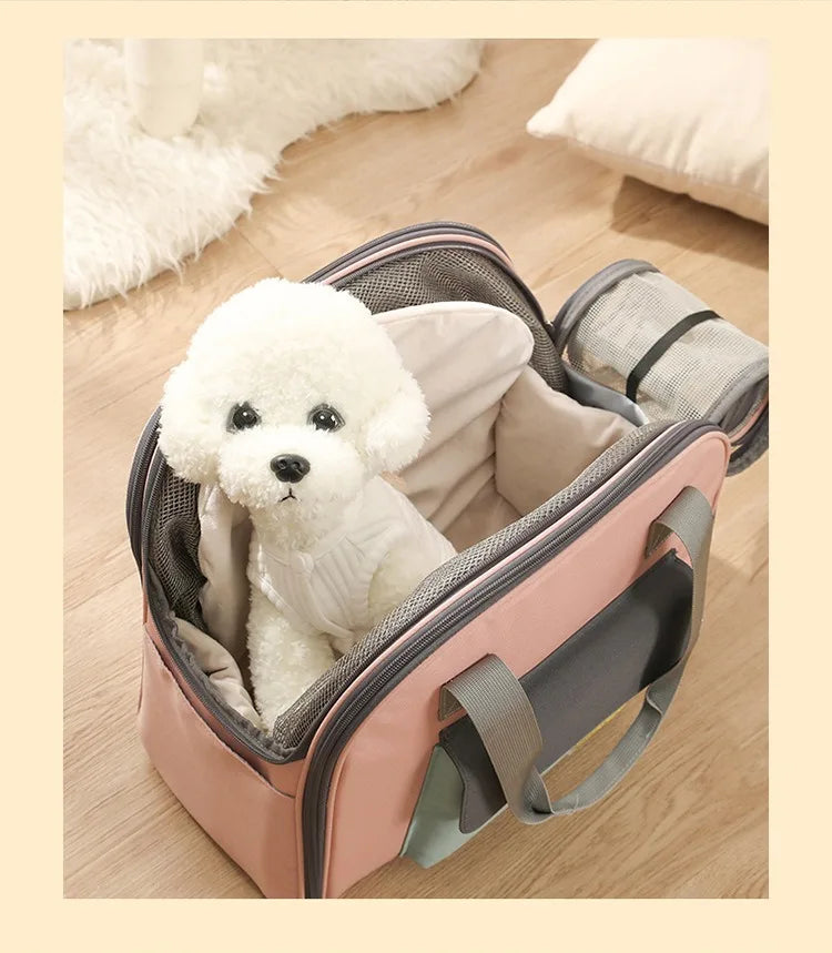 Multifunctional Pet Carrier Bag – Breathable Shoulder & Handbag for Cats and Dogs (Under 4KG)