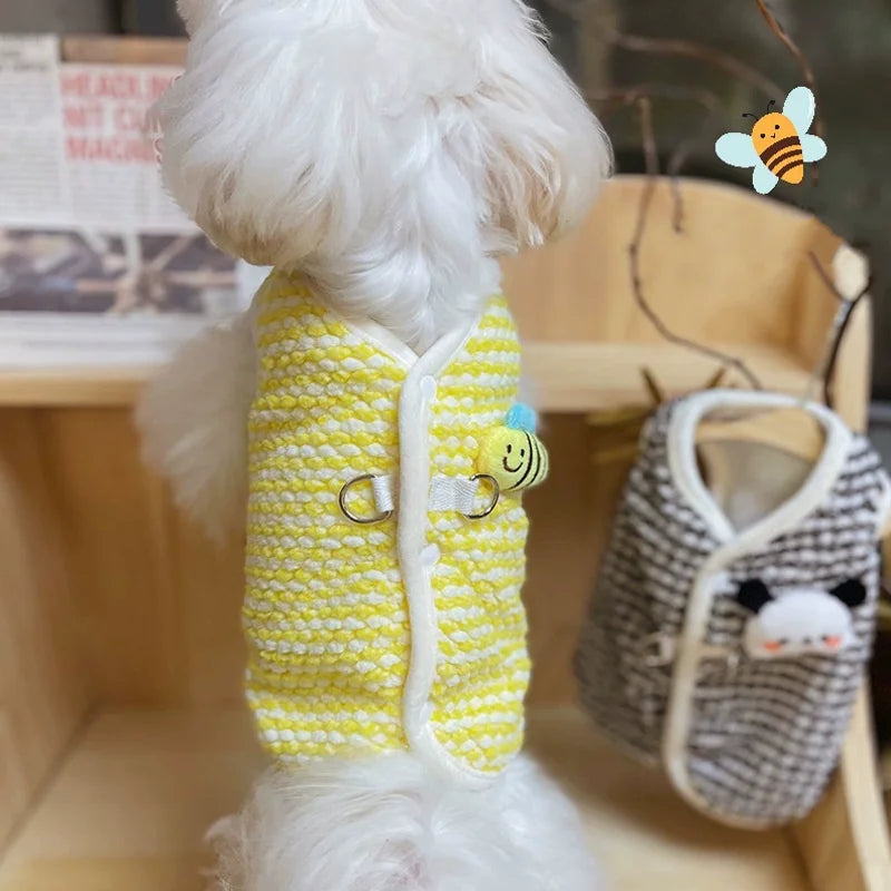 Autumn Winter Dog Coat – Warm Flower Jacket for Small Dogs