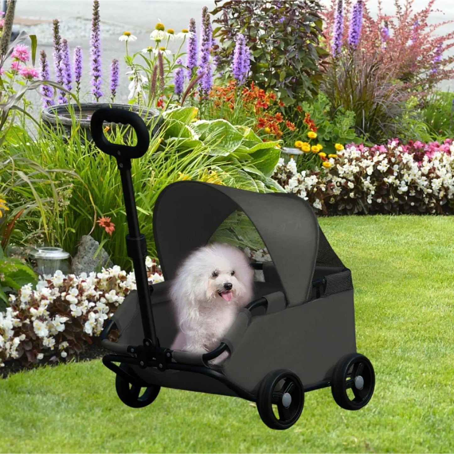 Portable 4-Wheel Pet Stroller – Breathable Travel Carrier for Small & Medium Dogs & Cats