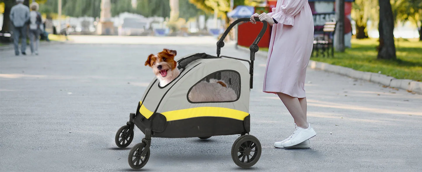 Premium 4-Wheel Dog Stroller – Foldable Pet Jogger Wagon for Small, Medium & Large Dogs