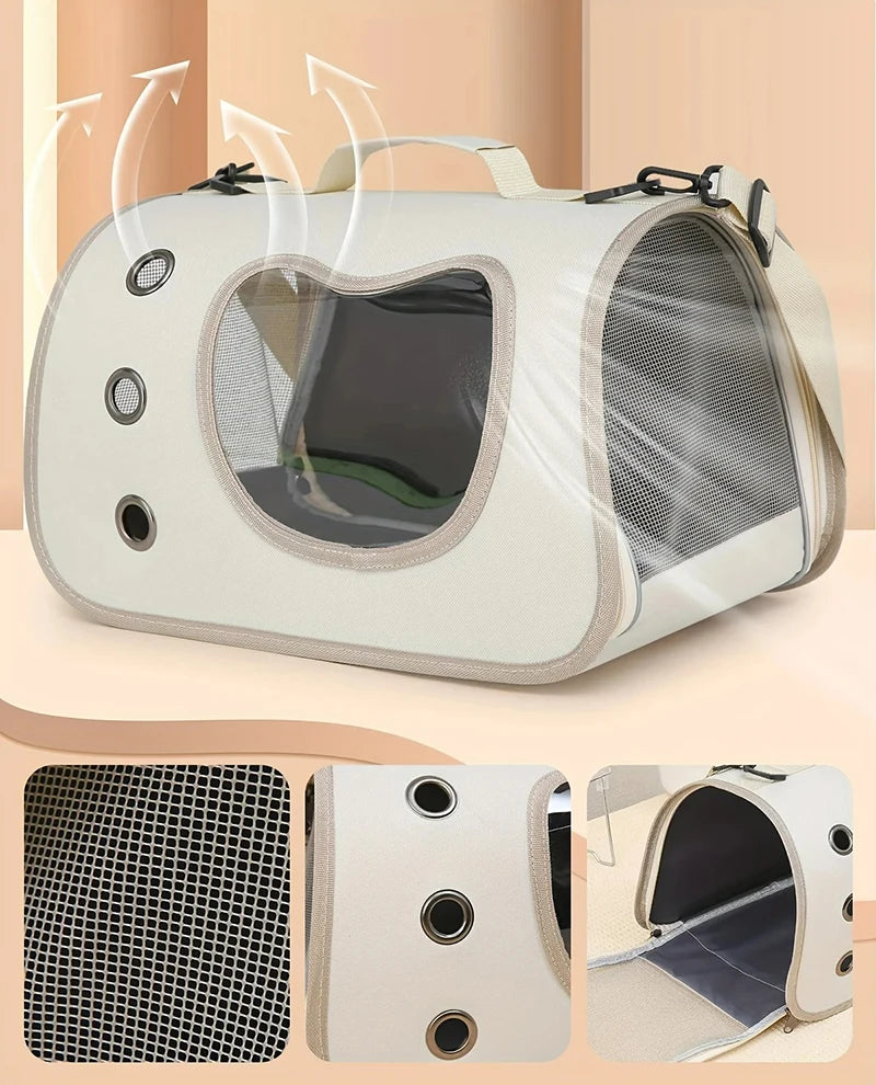Portable Foldable Pet Carrier Bag – Breathable Oxford Shoulder Bag for Small Dogs & Cats (Up to 7kg)