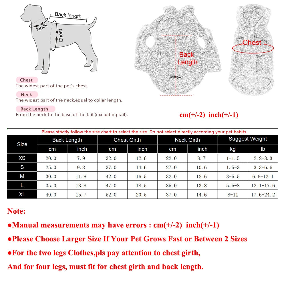 Soft Fleece Dog & Cat Hoodie – Warm Winter Coat for Small Breeds