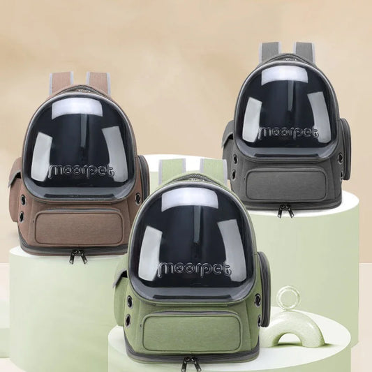 Transparent Pet Carrier Backpack – Breathable Travel Bag for Cats and Small Dogs