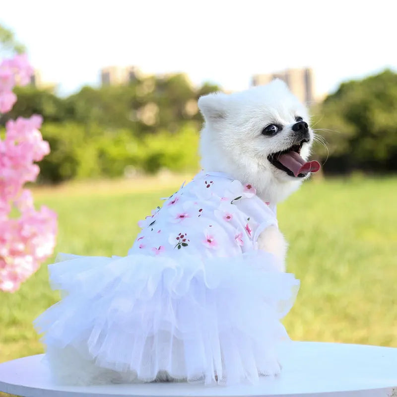 Floral Dog Dress – Soft Princess Outfit for Small & Medium Breeds