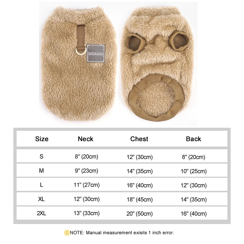 Soft Fleece Dog & Cat Vest – Warm Pet Sweater for Small Breeds