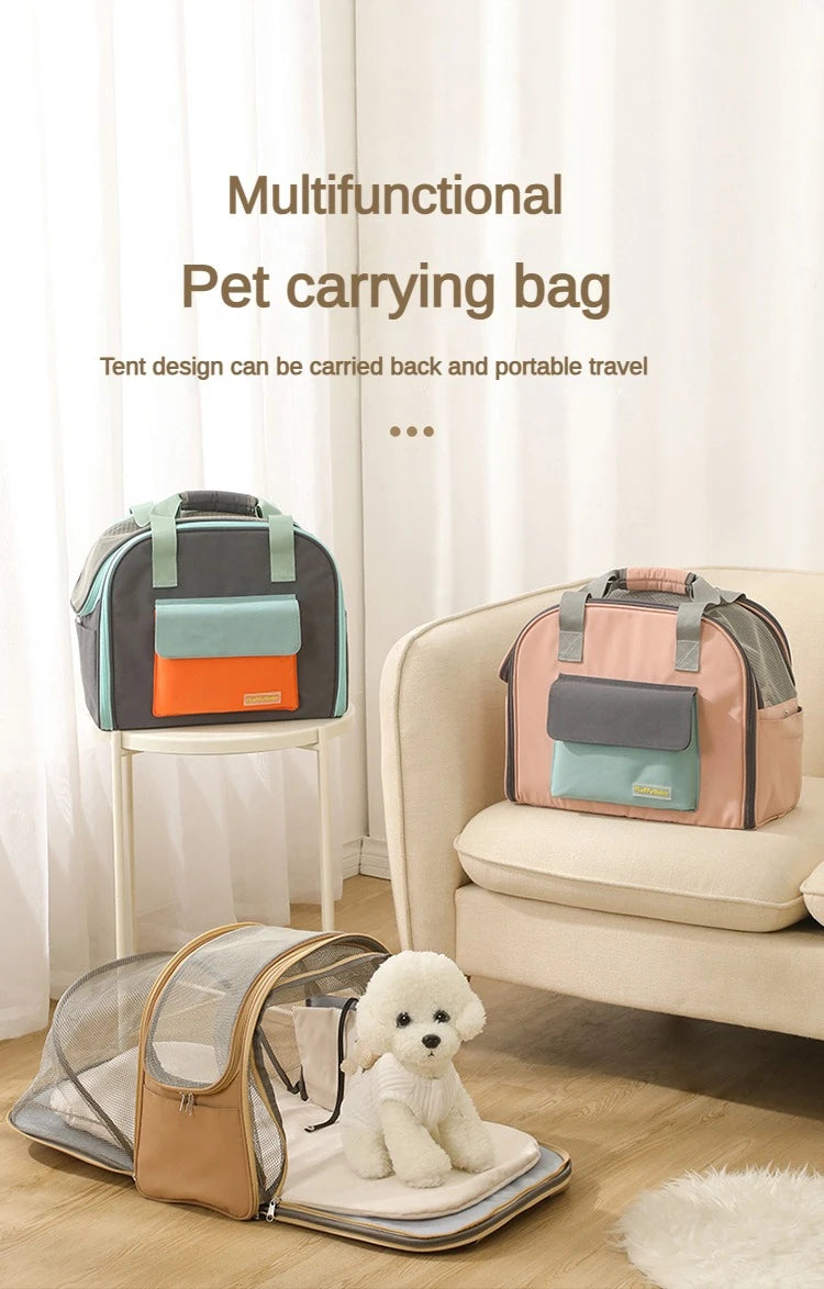 Multifunctional Pet Carrier Bag – Breathable Shoulder & Handbag for Cats and Dogs (Under 4KG)