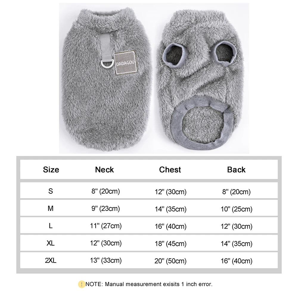 Soft Fleece Dog & Cat Vest – Warm Pet Sweater for Small Breeds
