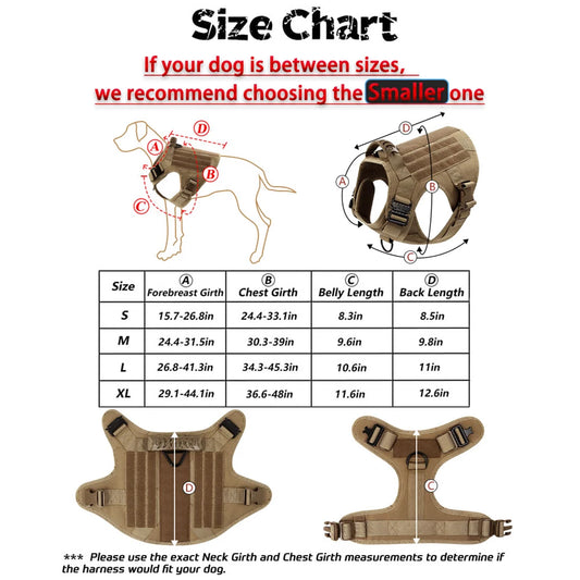 Large Dog Harness & Leash Set – Vest Training Harness for German Shepherd, Malinois, Medium & Large Dogs