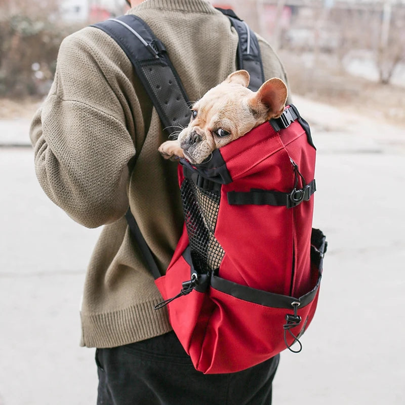 Strong Nylon Dog Carrier Backpack – Breathable Travel Bag for Small & Medium Dogs, Cycling & Outdoor Pet Backpack