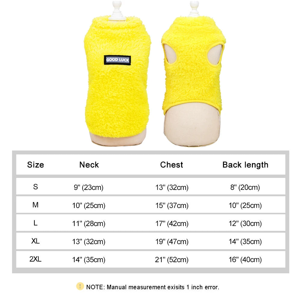Soft Fleece Dog & Cat Vest – Warm Pet Sweater for Small Breeds