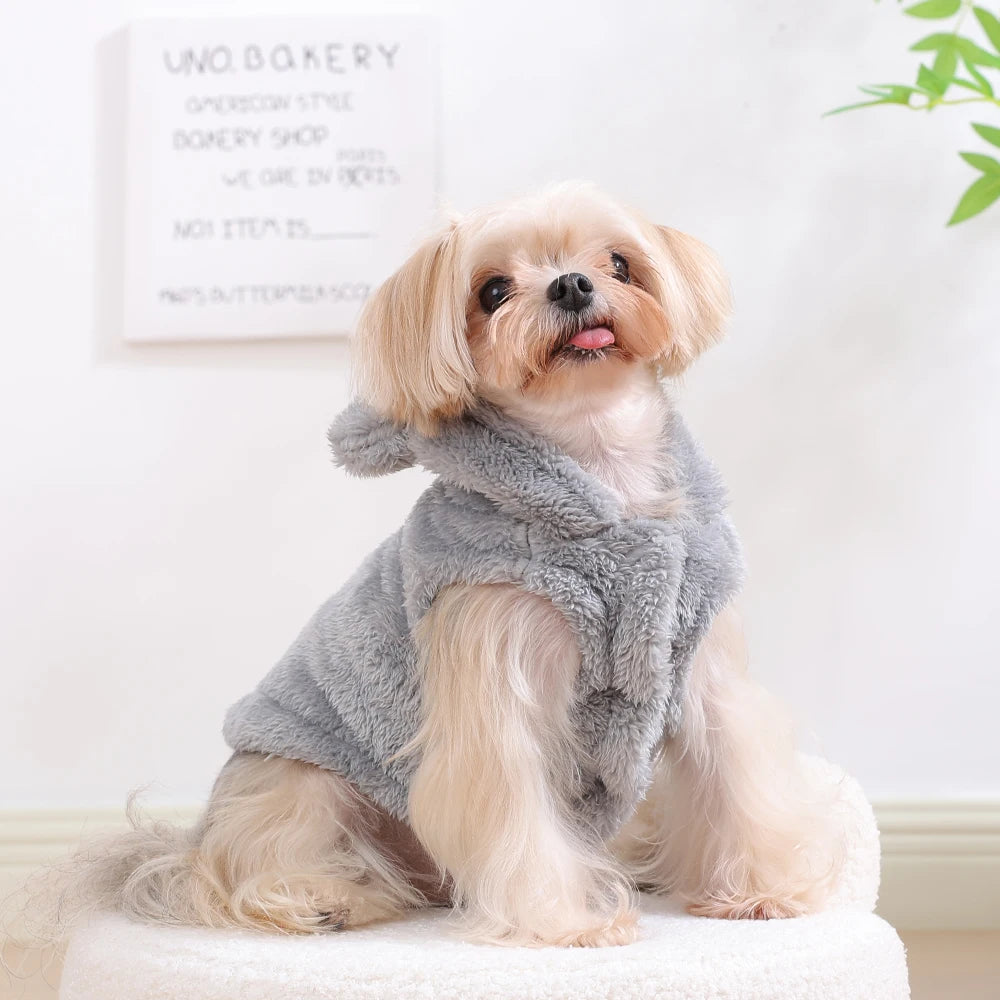 Soft Fleece Dog & Cat Hoodie – Warm Winter Coat for Small Breeds