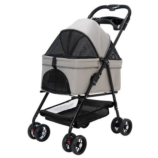 Lightweight Foldable Pet Stroller – Travel Dog & Cat Carrier for Small Pets