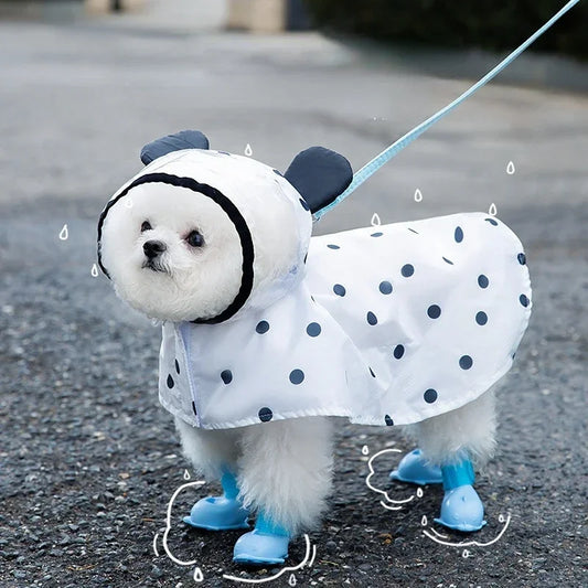 Cute Bear Ears Dog Raincoat – Waterproof Cape for Small & Medium Dogs