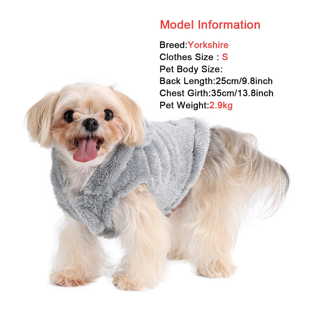 Soft Fleece Dog & Cat Hoodie – Warm Winter Coat for Small Breeds