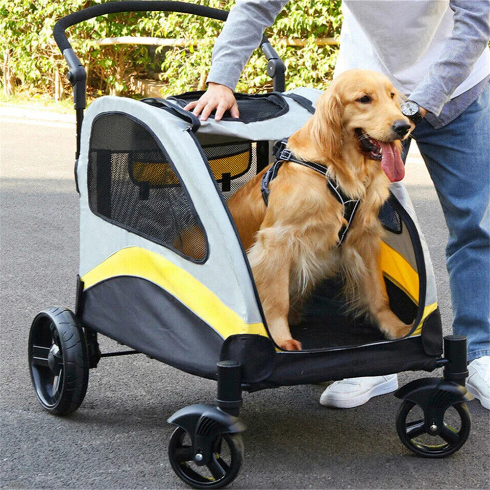 Premium 4-Wheel Dog Stroller – Foldable Pet Jogger Wagon for Small, Medium & Large Dogs