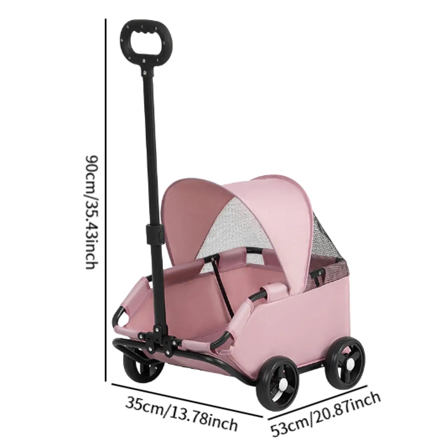 Portable 4-Wheel Pet Stroller – Breathable Travel Carrier for Small & Medium Dogs & Cats