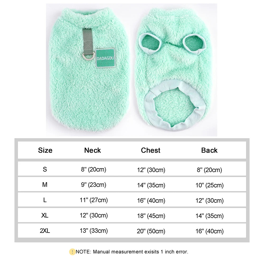 Soft Fleece Dog & Cat Vest – Warm Pet Sweater for Small Breeds