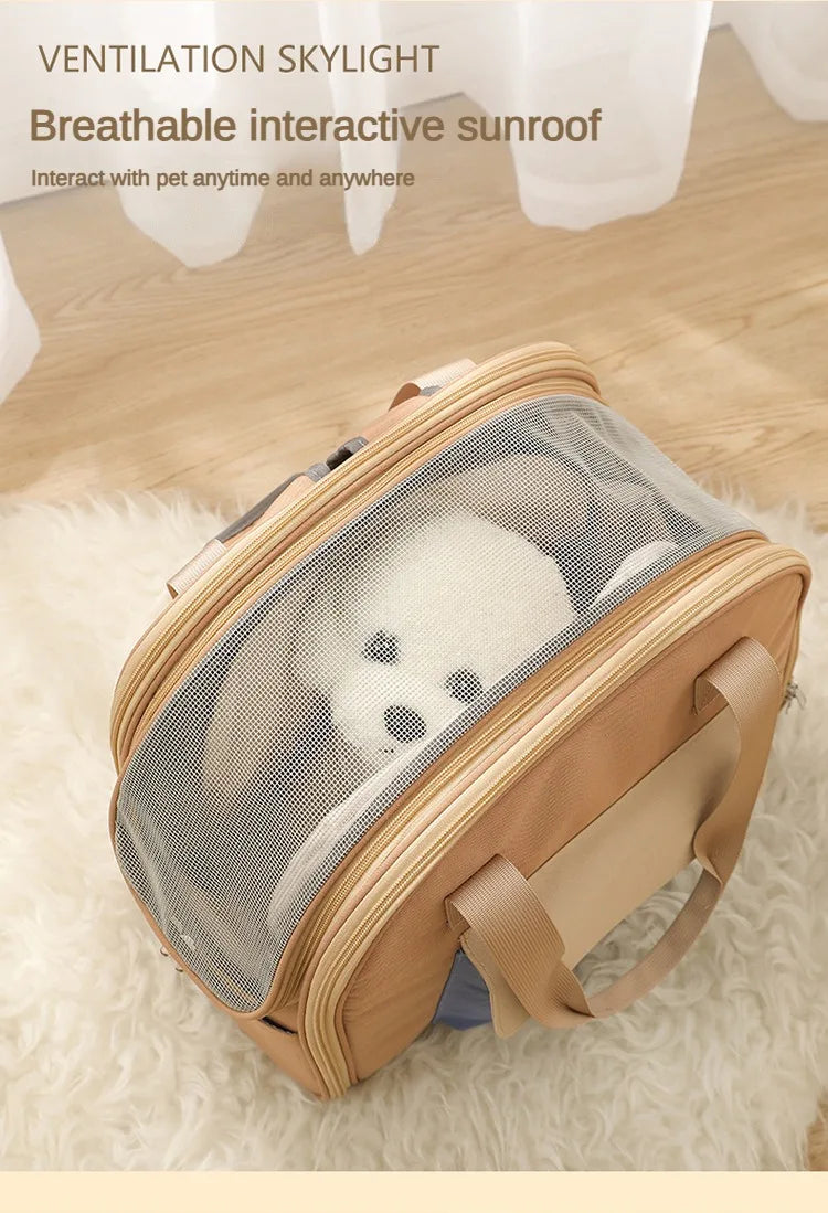 Multifunctional Pet Carrier Bag – Breathable Shoulder & Handbag for Cats and Dogs (Under 4KG)