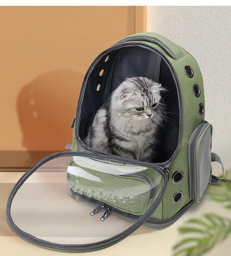 Transparent Pet Carrier Backpack – Breathable Travel Bag for Cats and Small Dogs
