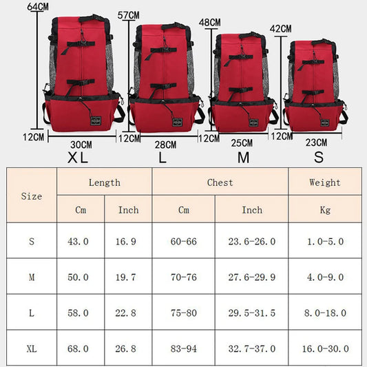 Strong Nylon Dog Carrier Backpack – Breathable Travel Bag for Small & Medium Dogs, Cycling & Outdoor Pet Backpack