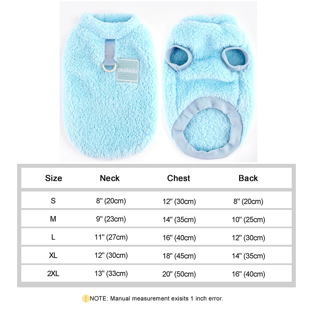 Soft Fleece Dog & Cat Vest – Warm Pet Sweater for Small Breeds