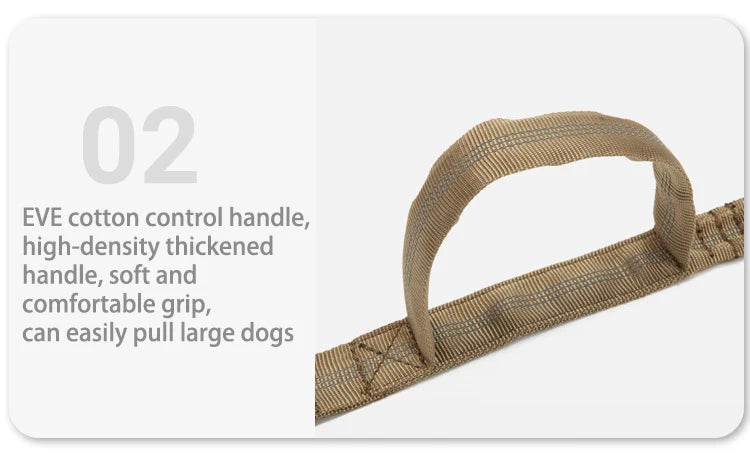 Durable Nylon Dog Collar & Leash Set – Reflective Tactical Training Collar with Padded Handle for Large Dogs