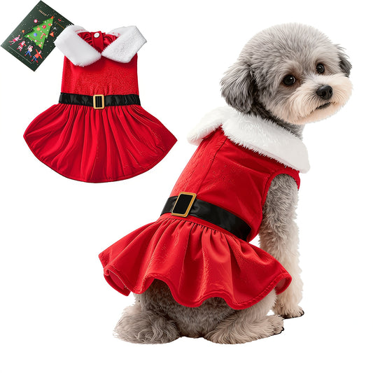 Cute Santa Dog Costume – Christmas Outfit for Small Dogs & Cats