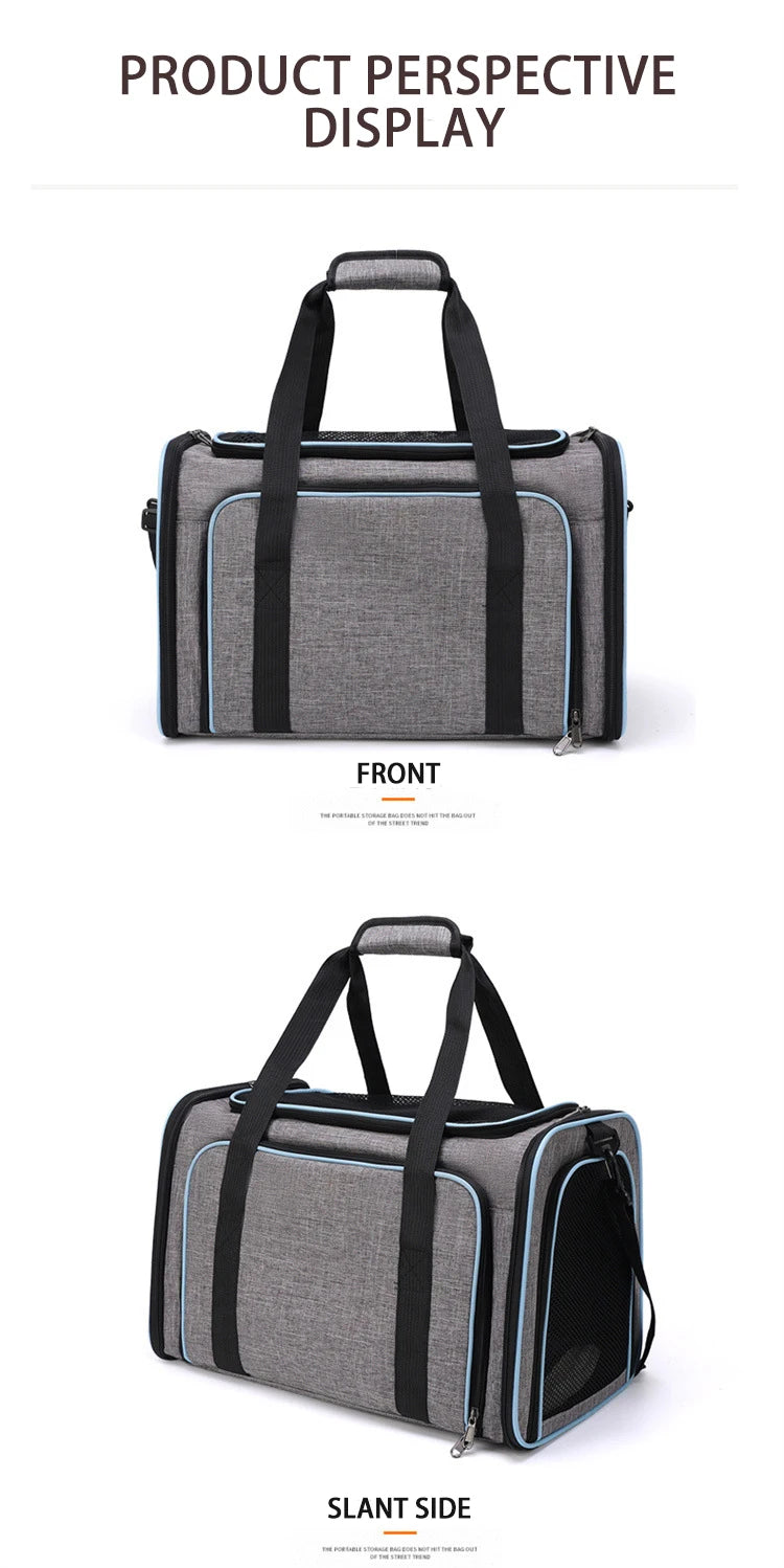 Foldable Expandable Pet Carrier Bag – Breathable Mesh Travel Bag for Cats & Small Dogs