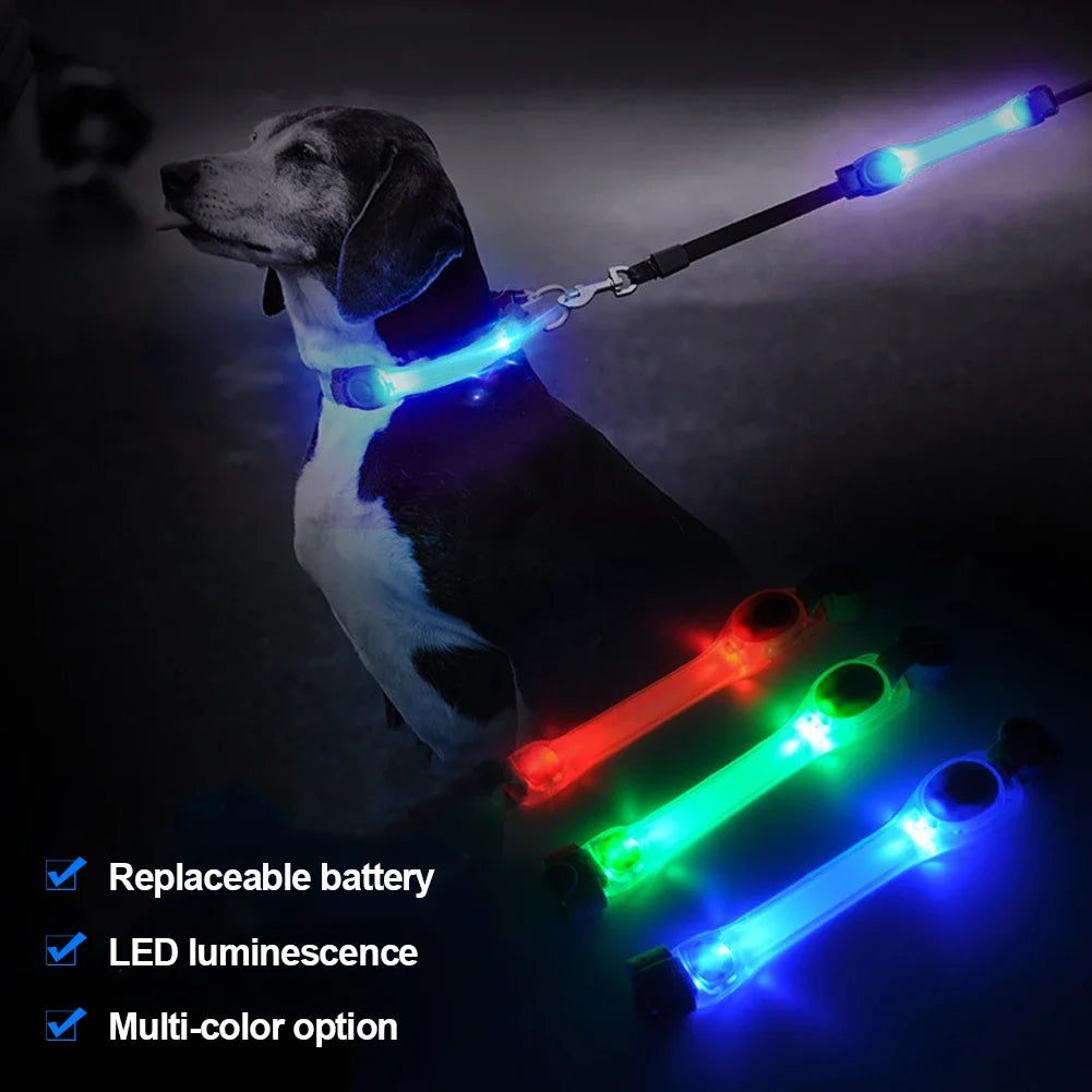 Waterproof LED Dog Collar – Anti-Lost Glowing Light Strip with Multi-Color Options for Night Safety