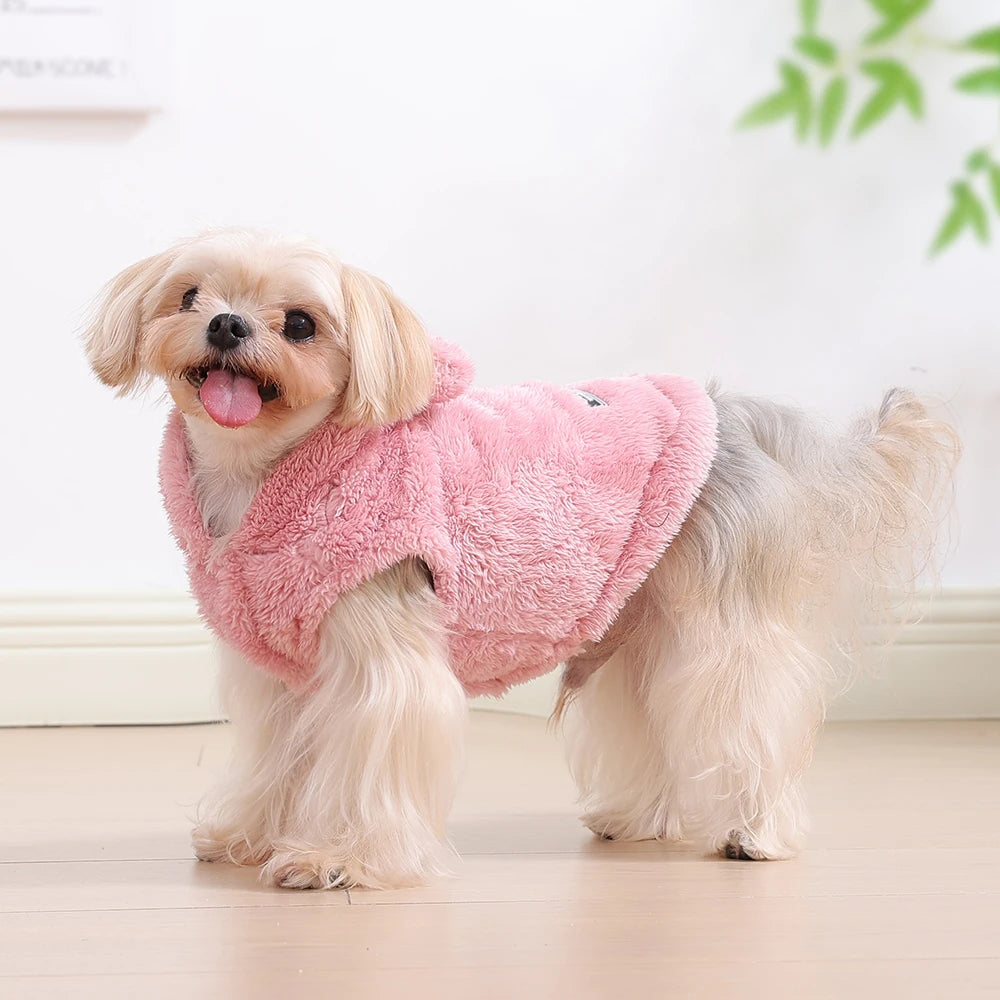 Soft Fleece Dog & Cat Hoodie – Warm Winter Coat for Small Breeds