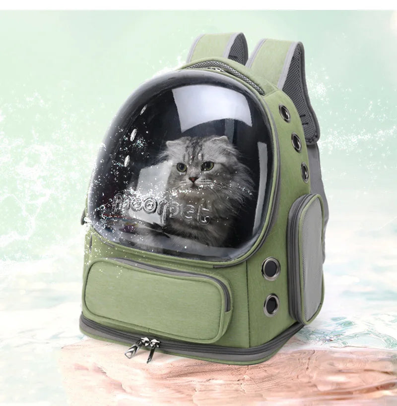 Transparent Pet Carrier Backpack – Breathable Travel Bag for Cats and Small Dogs