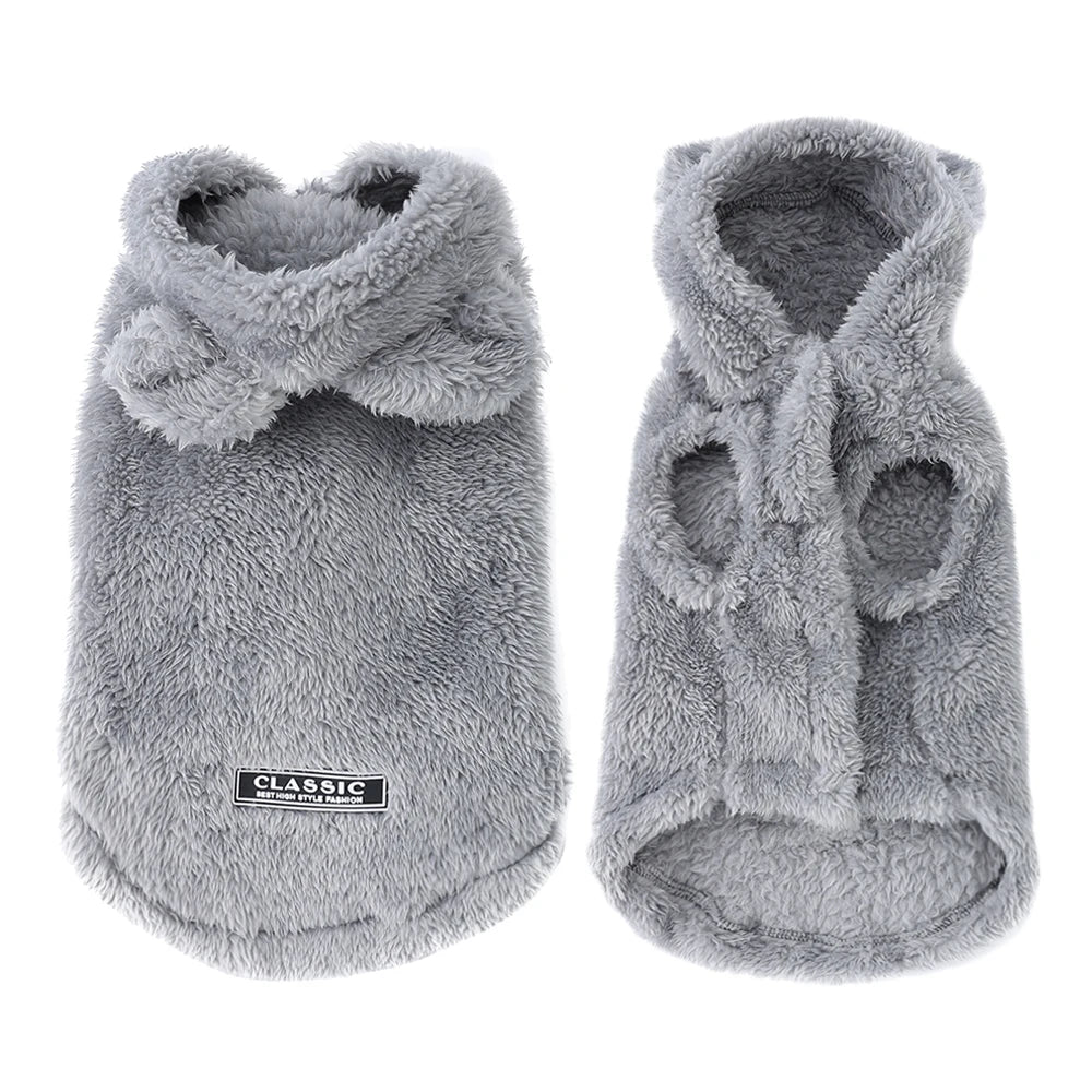 Soft Fleece Dog & Cat Hoodie – Warm Winter Coat for Small Breeds