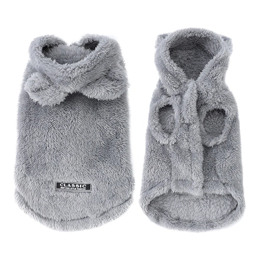 Soft Fleece Dog & Cat Hoodie – Warm Winter Coat for Small Breeds