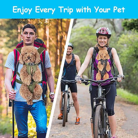 Pet Backpack Carrier – Breathable Front & Back Travel Bag for Small and Medium Dogs & Cats