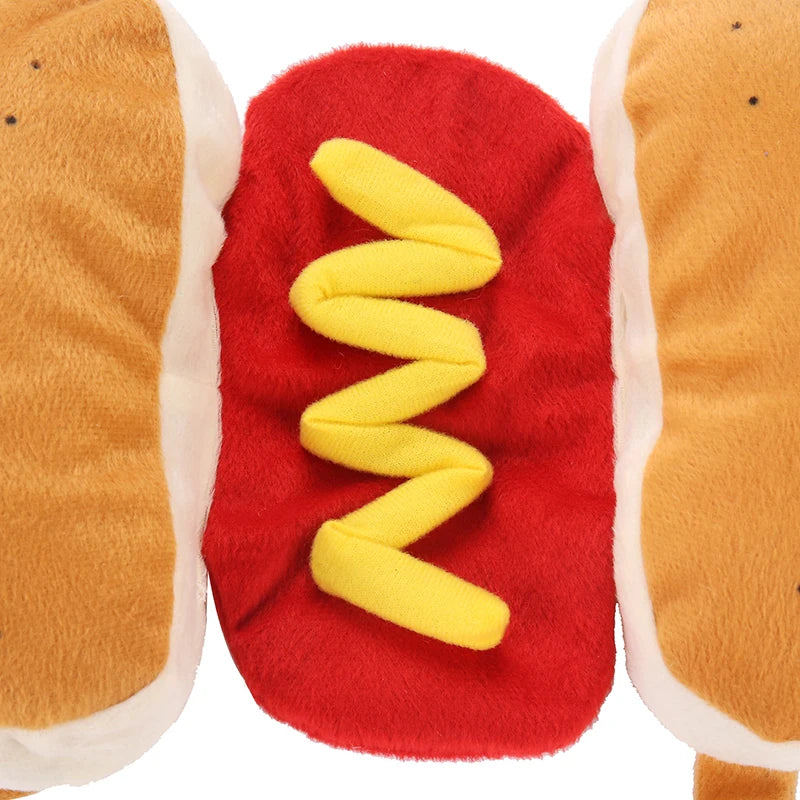 Funny Hot Dog Halloween Costume – Adjustable Outfit for Dogs & Cats